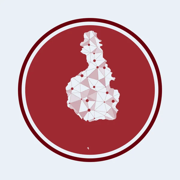 Tioman Island icon Trendy tech logo of the island Geometric mesh round design Technology — Stock Vector