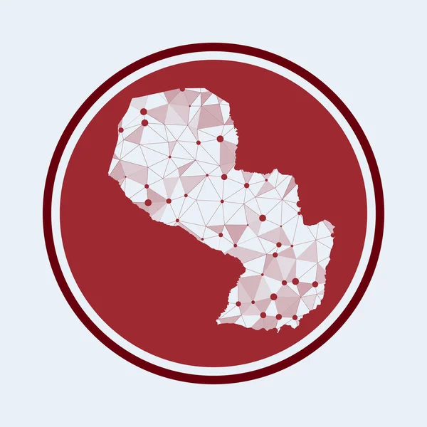 Ícone do Paraguai Logotipo de tecnologia da moda do país Projeto redondo de malha geométrica Internet tecnológica —  Vetores de Stock