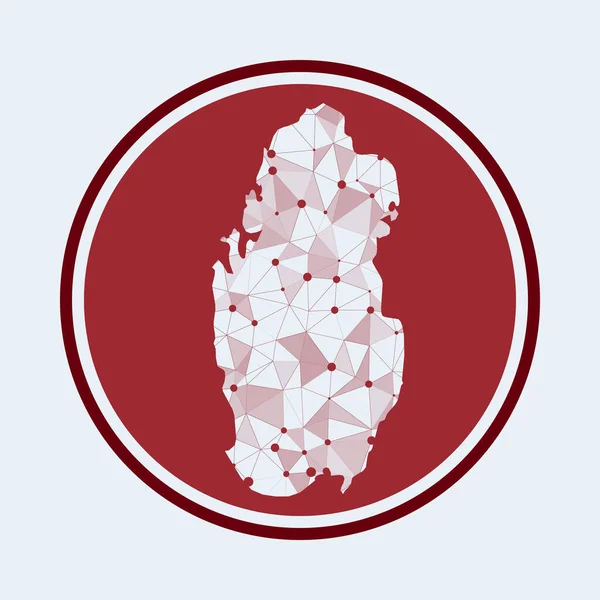 Катар икона Современный технологический логотип страны Геометрическая сетка круглый дизайн Технология интернет — стоковый вектор