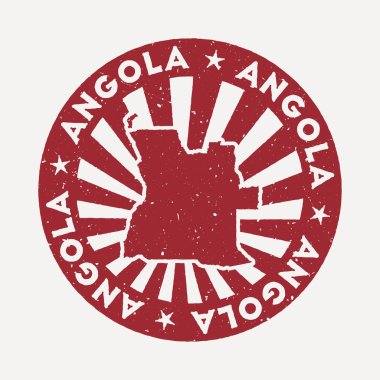Angola damgası Ülke vektör illüstrasyonunun haritasıyla seyahat kırmızı kauçuk damgası olarak kullanılabilir