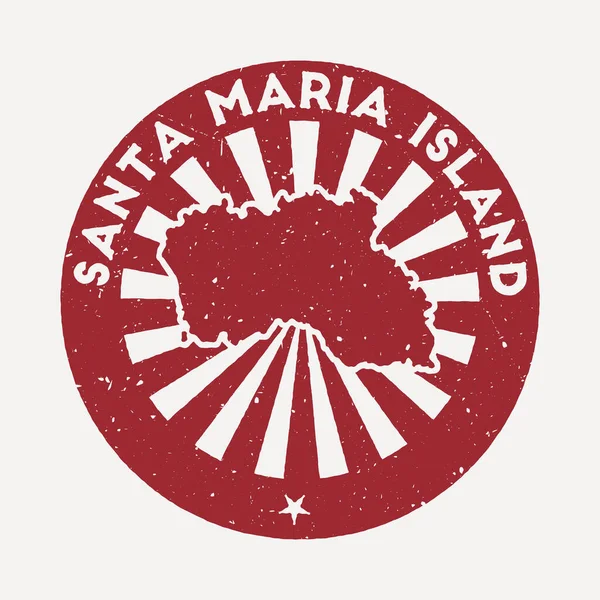 Sello Isla Santa Maria Viaje sello de goma roja con el mapa de isla vector ilustración Can — Vector de stock