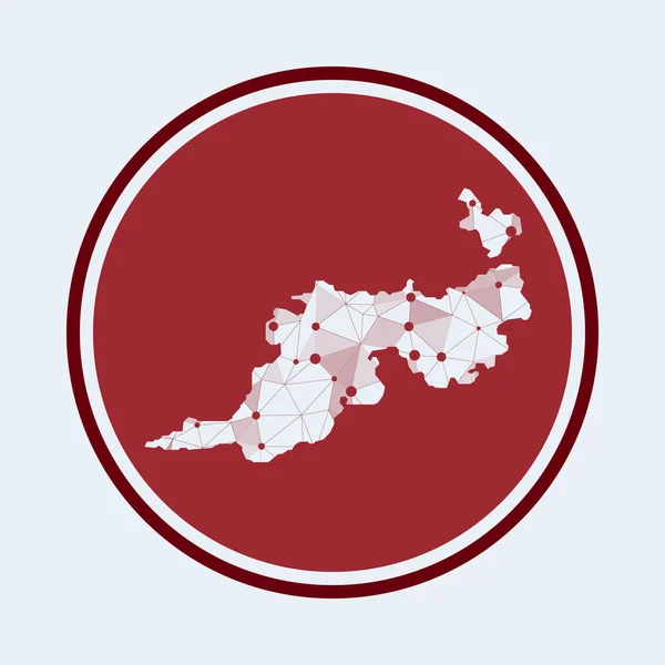 Icona Guana Island Logo tecnologico di tendenza dell'isola Maglia geometrica design rotondo Tecnologia — Vettoriale Stock
