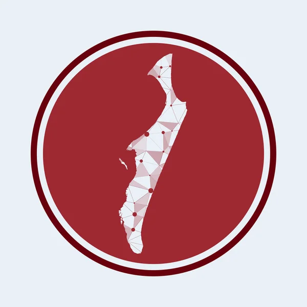 Ikona Fraser Island Modne logo technologiczne wyspy Geometryczne oczka okrągłe technologia projektowania — Wektor stockowy