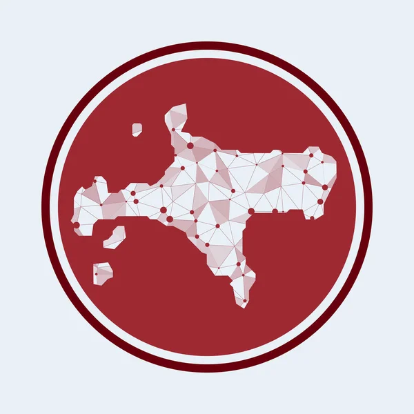 Иконка Ко Мак Модный технологический логотип острова Геометрическая сетка круглый дизайн Технология интернет — стоковый вектор