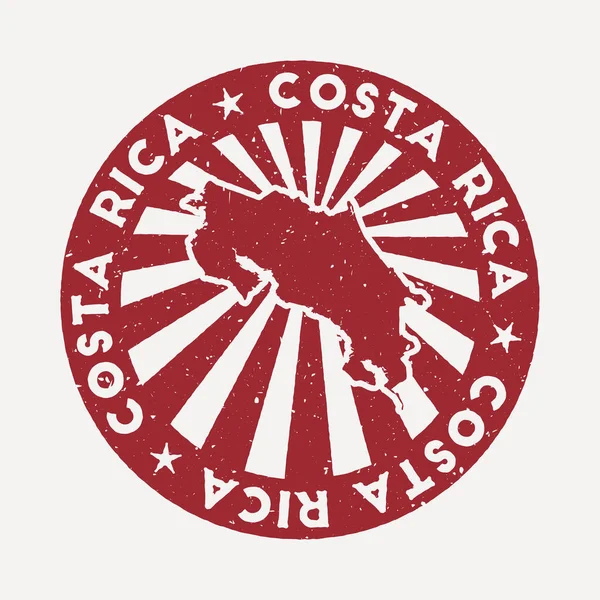 Kostarika razítko Cestování červené gumové razítko s mapou země vektorové ilustrace Lze použít — Stockový vektor