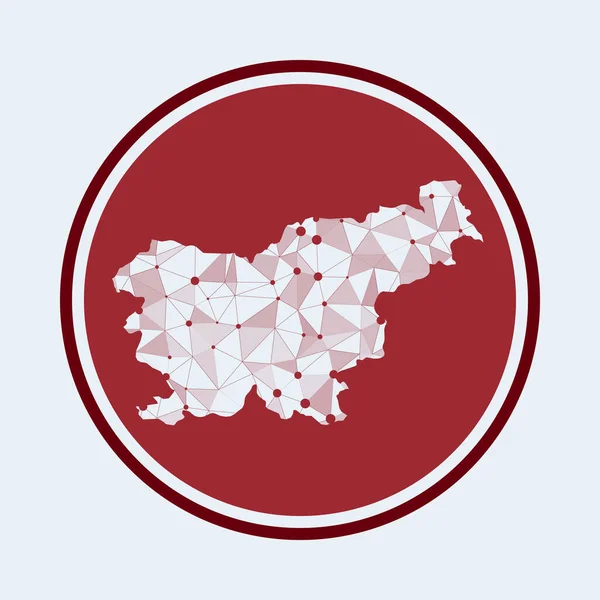 Eslovenia icono Trendy tech logo of the country Diseño redondo de malla geométrica Tecnología internet — Archivo Imágenes Vectoriales