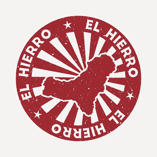 El Hierro stamp Travel red rubber stamp with the map of island vector illustration Can be used as — Stock Vector