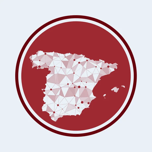Ícone da Espanha Logotipo de tecnologia da moda do país Projeto redondo de malha geométrica Internet de tecnologia —  Vetores de Stock