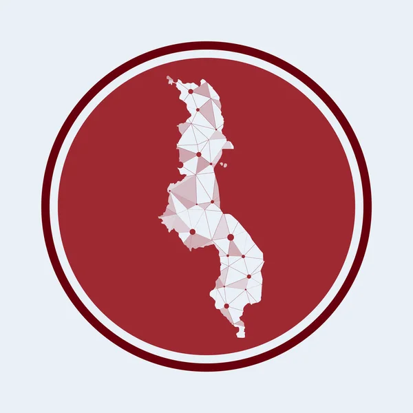 Malawi ikona Trendy tech logo kraju Geometryczne siatki okrągły design Technologia internet — Wektor stockowy