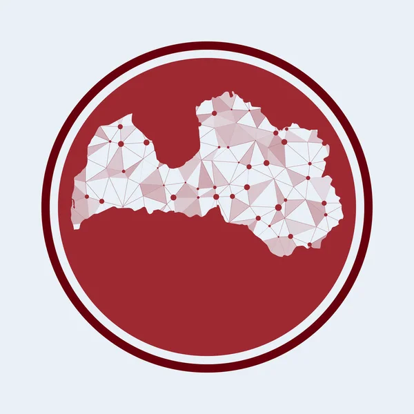 ラトビアのアイコン国のトレンディ技術ロゴ幾何メッシュラウンドデザイン技術インターネット — ストックベクタ