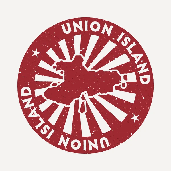 Union Island timbro Viaggio timbro di gomma rosso con la mappa di isola vettoriale illustrazione Può essere utilizzato — Vettoriale Stock
