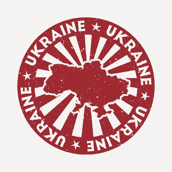 Ukrajna bélyeg Utazás piros gumibélyegző a térképen ország vektor illusztráció lehet használni, mint — Stock Vector
