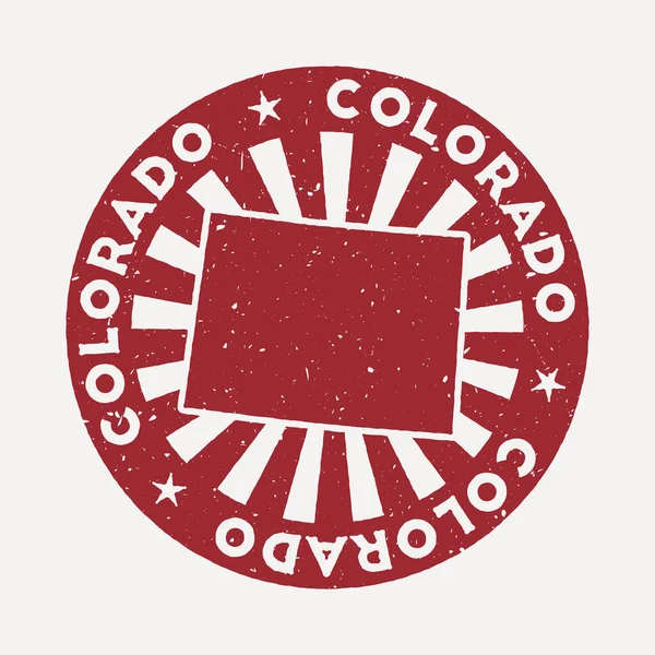 Colorado stempel Reizen rode rubber stempel met de kaart van ons staat vector illustratie Kan worden gebruikt — Stockvector