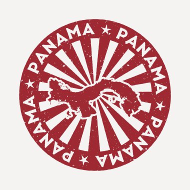 Panama damgası Ülke vektör illüstrasyonunun haritasıyla seyahat kırmızı kauçuk damgası olarak kullanılabilir