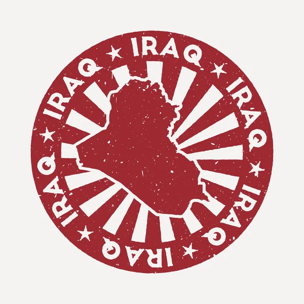 Timbre de la République d'Irak Timbre de voyage en caoutchouc rouge avec la carte de l'illustration vectorielle du pays Peut être — Image vectorielle