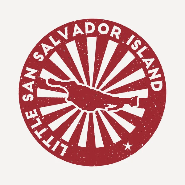 Pequeño sello de la isla de San Salvador Viaje sello de goma roja con el mapa del vector de la isla — Vector de stock