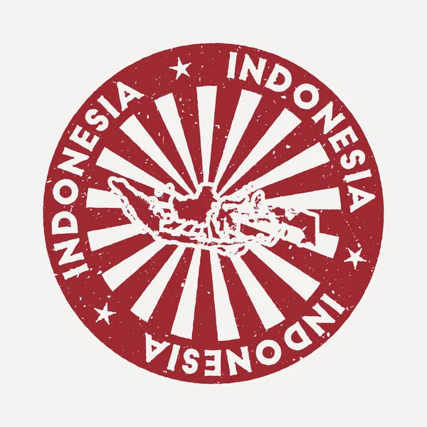 Indonesia stamp Travel red rubber stamp with the map of country vector illustration Can be used — Stock Vector