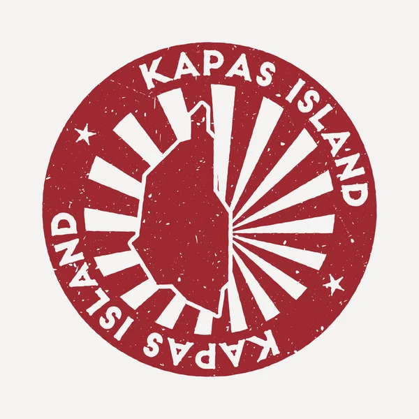 Sello Isla de Kapas Viaje sello de goma roja con el mapa de la isla vector ilustración Se puede utilizar — Vector de stock