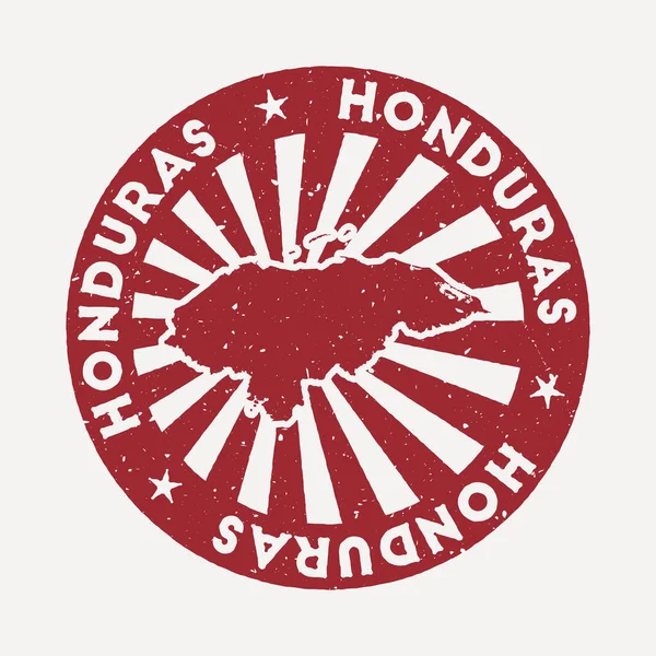 Carimbo de Honduras Carimbo de borracha vermelha de viagem com o mapa da ilustração do vetor do país — Vetor de Stock