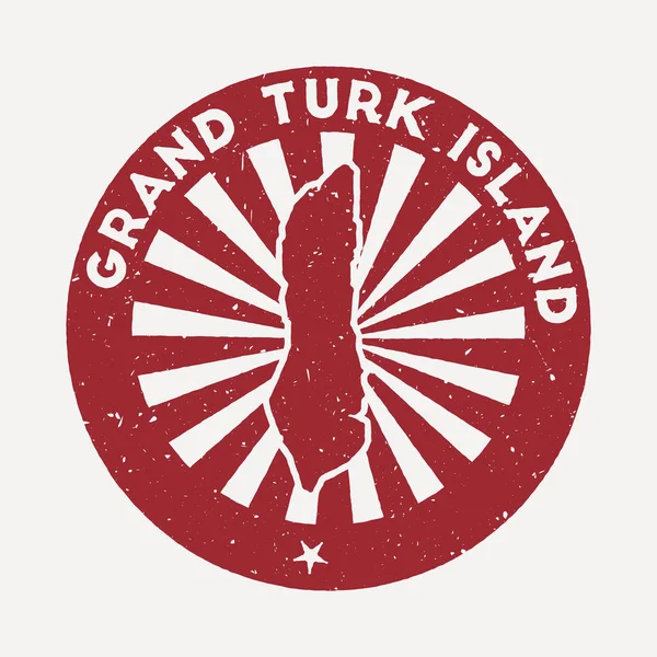 Grand Turk Island sello Viaje sello de goma roja con el mapa de isla vector ilustración Puede ser — Vector de stock