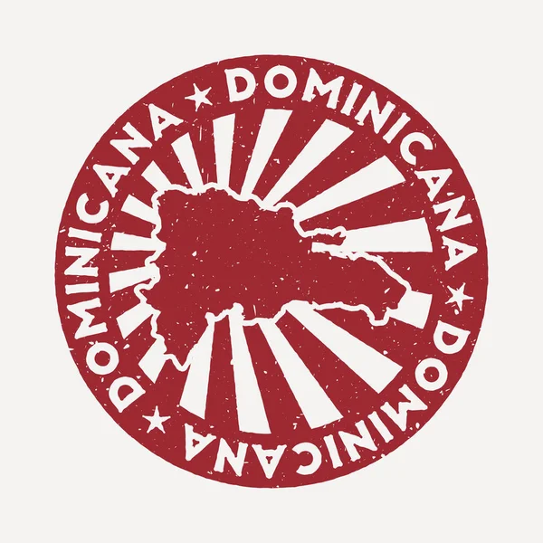 Dominicana sello Viaje sello de goma roja con el mapa de país vector ilustración Se puede utilizar — Archivo Imágenes Vectoriales