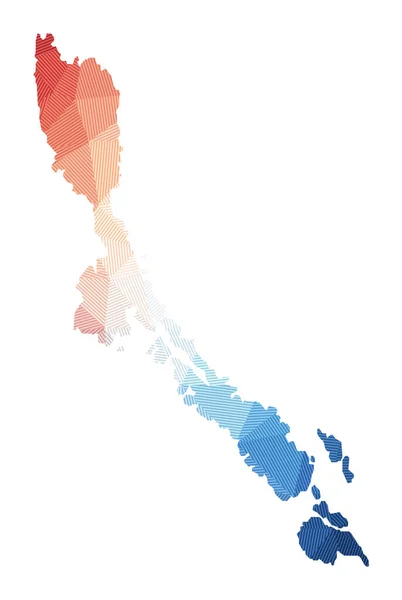 Mapa de Losinj Baixo poli ilustração da ilha Design geométrico com listras Tecnologia — Vetor de Stock