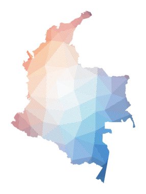 Kolombiya Haritası Ülkenin Çizgili Geometrik Tasarımı Düşük Politikası Çizgili Teknoloji