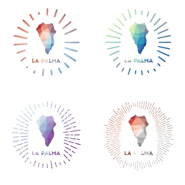 Logotipo de isla en estilo geométrico poligonal Ilustración vectorial — Vector de stock