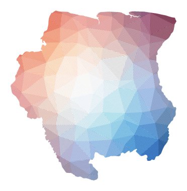 Ülkenin Surinam Haritası Çizgili Geometrik Tasarımı Düşük Politikası Çizgili Teknoloji