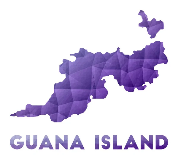 가나 섬의 지도낮은 안개의 그림 보라색 기하학적 설계 폴리곤 벡터 — 스톡 벡터