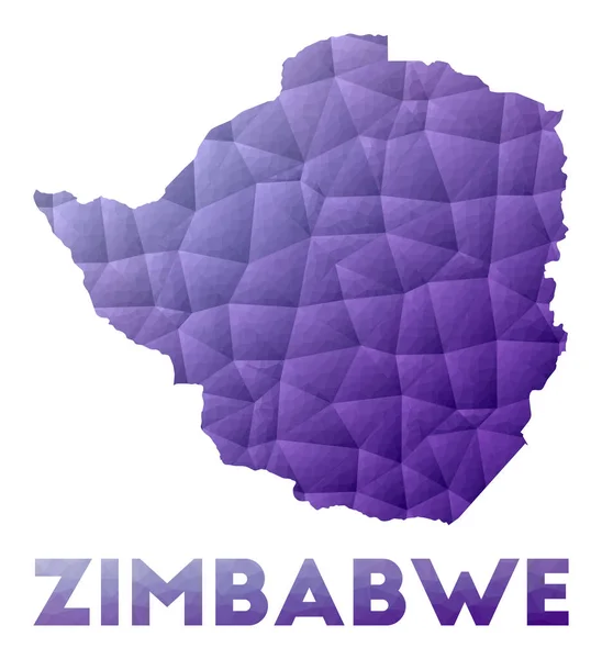 짐바브웨의 드루 폴리 삽화 지도 보라색 기하학적 설계 폴리곤 벡터 — 스톡 벡터