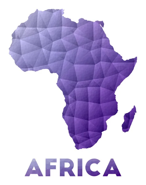 Mapa de África Baja poli ilustración del continente Diseño geométrico púrpura Vector poligonal — Vector de stock