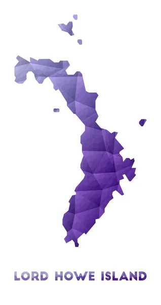 Mapa de Lord Howe Island Bajo poli ilustración de la isla Diseño geométrico púrpura Poligonal — Vector de stock