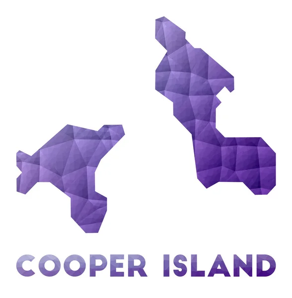 Mapa de Cooper Island Ilustración poli baja de la isla Diseño geométrico púrpura Vector poligonal — Vector de stock