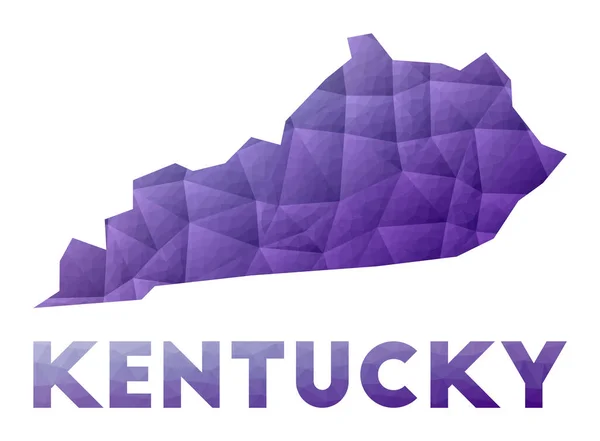 Carte de Kentucky Low poly illustration de la conception géométrique nous état violet vecteur polygonal — Image vectorielle