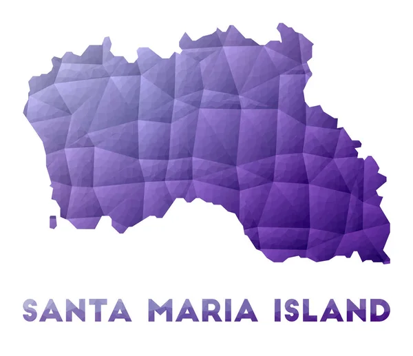 Mapa de Isla de Santa Maria Ilustración poli baja de la isla Diseño geométrico púrpura Poligonal — Vector de stock