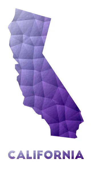 ABD Mor Geometrik Tasarım Çokgen Vektörünün Kaliforniya Haritası — Stok Vektör