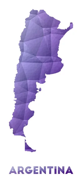 Mapa da Argentina Baixo poli ilustração do país Projeto geométrico roxo Vetor poligonal —  Vetores de Stock