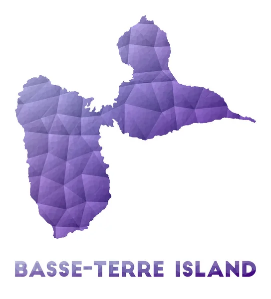 ベースターレ島の地図島の低ポリイラスト紫の幾何学的デザイン多角形 — ストックベクタ