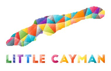Little Cayman  colorful low poly island shape Multicolor geometric triangles Modern trendy