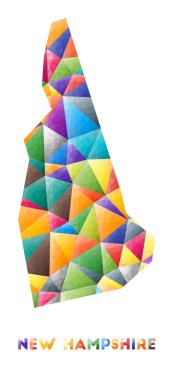New Hampshire rengarenk düşük polyester devlet şekli çok renkli geometrik üçgenler Modern trend