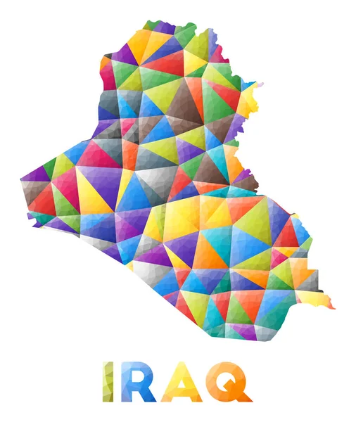 Republik Irak bunt low poly Land Form Multicolor geometrische Dreiecke Modern trendy — Stockvektor