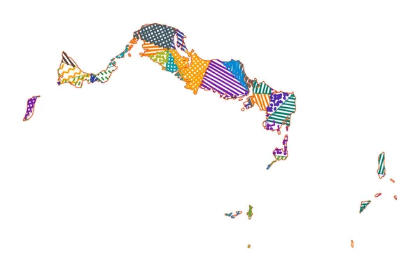 Kid style map Turks and Caicos Islands Ręcznie rysowane wielokąty w kształcie Turks and Caicos — Wektor stockowy