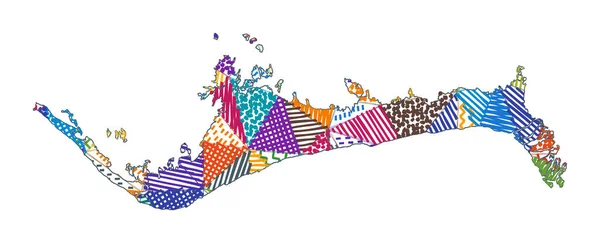 Kid style χάρτης του Grand Bahama Χειροποίητα πολύγωνα σε σχήμα Grand Bahama Vector — Διανυσματικό Αρχείο