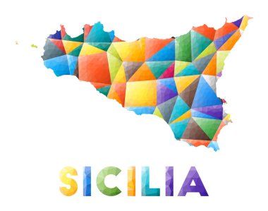 Sicilya rengarenk düşük polyester ada şekli çok renkli geometrik üçgenler Modern moda tasarımı