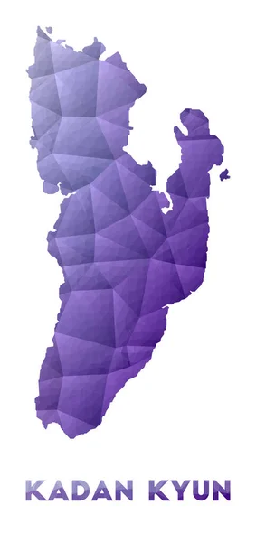 Mapa de Kadan Kyun Bajo poli ilustración de la isla Diseño geométrico púrpura vector poligonal — Vector de stock