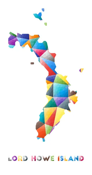 Isla Lord Howe colorida forma de isla polivinílica baja Triángulos geométricos multicolores Moderna moda — Vector de stock