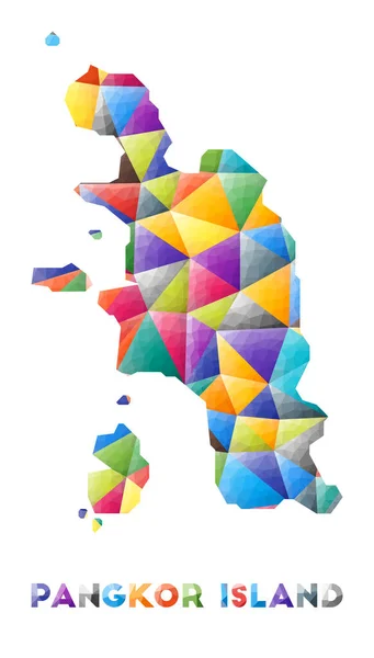 Isla Pangkor colorida forma de isla polivinílica baja Triángulos geométricos multicolores Moderna moda — Vector de stock