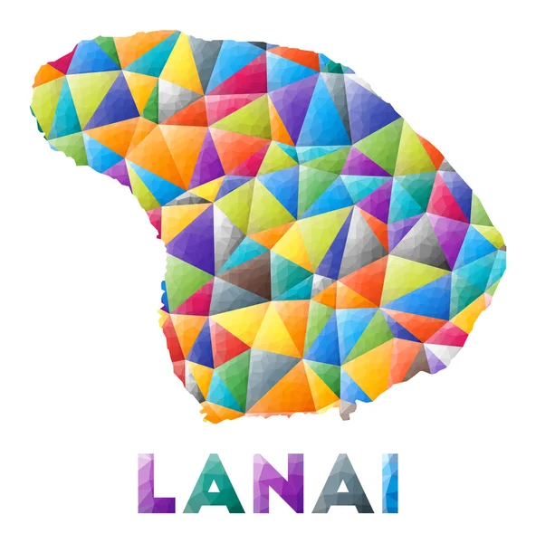 Многоцветные геометрические треугольники Красочная низкая форма острова Ланаи Современный модный дизайн Вектор — стоковый вектор
