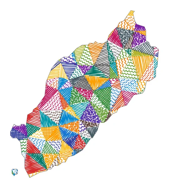 厳島のキッズスタイルマップ手描き多角形の厳島ベクトルイラストの形 — ストックベクタ